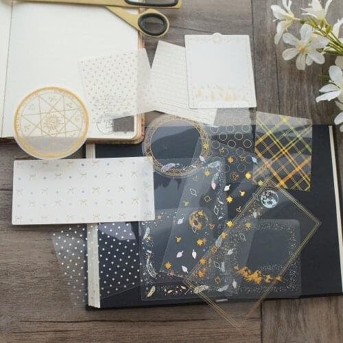 15 Pcs DIY Stars and Magic Gold PVC Background Craft Paper Scrapbooking Creative Gift Use