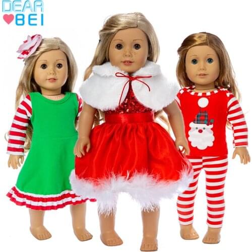 2019 New Fashion Christmas clothes Suits Fit For American Girl Doll 18 Inch American Doll Clothes , Shoes are not included