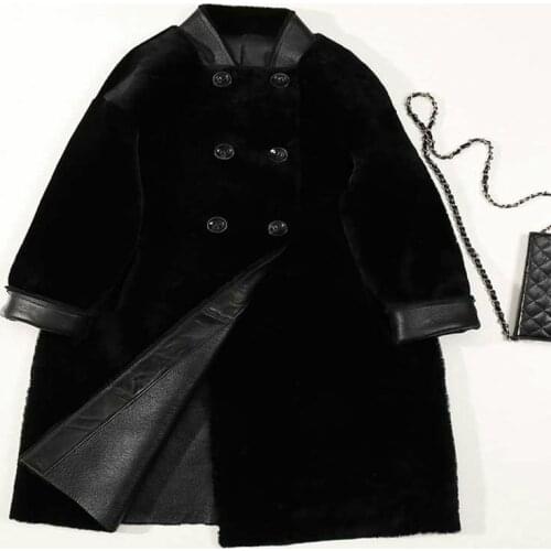 2020 new winter sheep-sheared coat womens mid-length lamb fur all-in-one two-sided coat