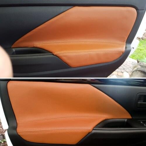 4pcs/set Car Interior Microfiber Leather Door Panel Armrest Cover Trim For Mitsubishi Outlander 2014 2015 2016 2017 2018