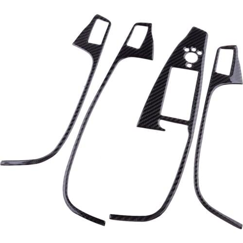 4pcs Carbon Fiber Interior Door Window Switch Button Panel Cover Trim Frame Fit For Audi Q5 2010-2016 2017 2018