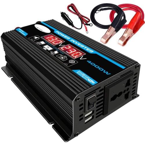 4000W 12V to 220V/110V LED Car Power Inverter Converter Charger Adapter Dual USB Voltage Transformer Modified Sine Wave