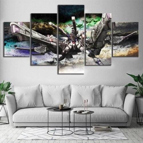 5 Piece Wall Art Canvas Anime Manga Weapon Robot Picture Freedom Posters And Prints Modern Home Bedroom Decoration Paintings