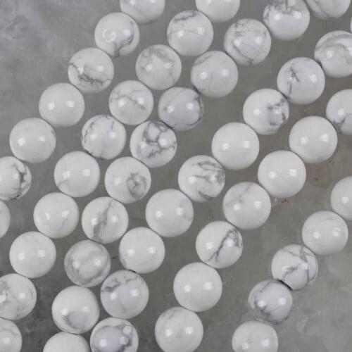 8MM White Howlite Round Loose Beads Strand 15.5 Inch Jewelry Making B339
