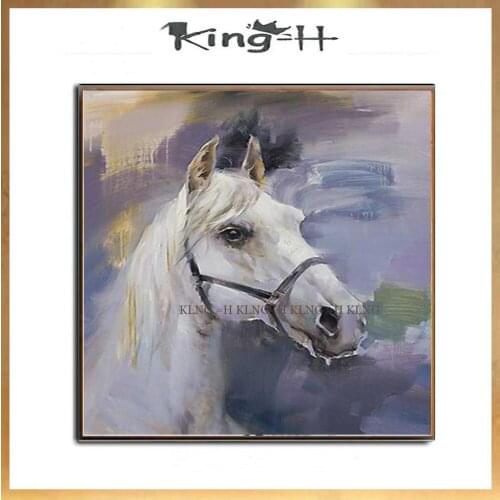 High Horses Abstract Oil Painting Wall Art Home Decor Picture Modern white horse Oil Painting On Canvas Hand painted No Framed