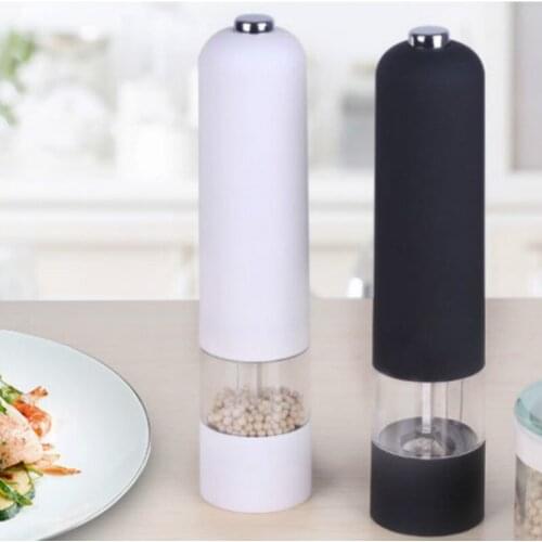 Automatic Salt Pepper Grinder Set Spice Jar Electric Plastic Grinder for Herb Pepper Spice Adjustable Kitchen Grinding Tools