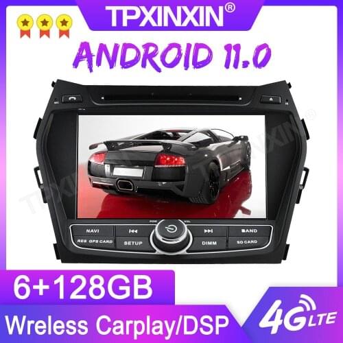 Android 11 6+128G For HYUNDAI IX45 GPS Car Multimedia Player Headunit Audio Radio Navigtion Tape Recorder