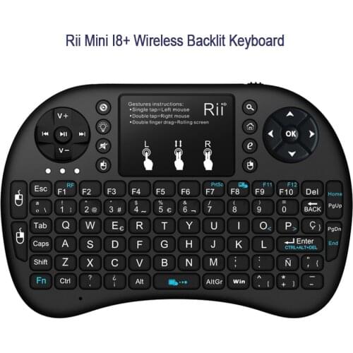 Rii Mini i8+ Wireless Backlight Keyboard With Touchpad Remote Control Touchpad For Smart Android TV BOX Tablet PC IPTV