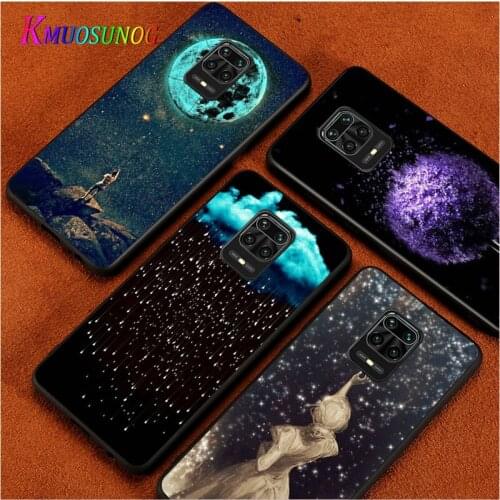 Black White Art Matte For Xiaomi Redmi Note10 10S 9T 9S 9 8T 8 7 6 5A 5 4 4X Prime Pro Max Black Phone Case