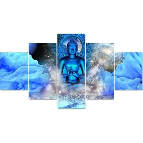 DIY Diamond Embroidery crystal Religious Buddha picture 5D Diamond Painting Cross Stitch Square Drill Mosaic Decor 5pcs set