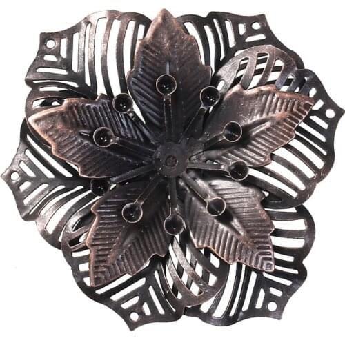 DoreenBeads Iron Based Alloy Embellishments Flower Silver Color Filigree Carved (Fits ss12 RhinesColor) 55*48mm, 10 PCs