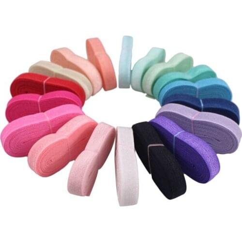 Two Colors U pick 200yards/lot wholesale price FLORA RIBBON New arrival free shipping solid fold over elastic headband in stock