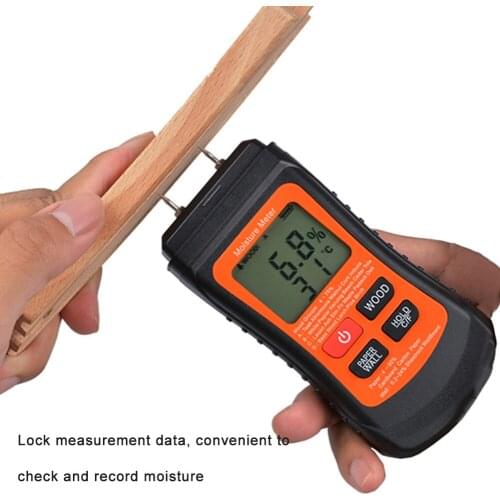Two Pins Timber Damp Moisture Meter Detector 3 Mode Digital Wood Humidity Tester Detector Portable Wood Moisture MeterDetector