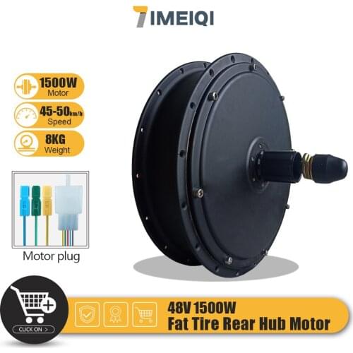 Electric Bicycle 48V 1500W Rear Brushless Non-gear Hub Fat Motor Wheel 20-26inch For Snow Bike E-Bike Conversion Kit