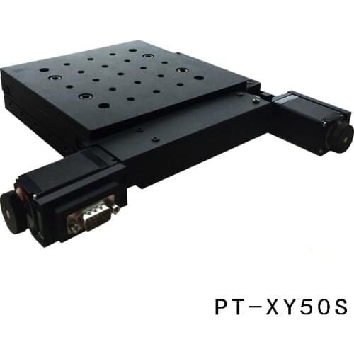 PT-XY50S precision electric translation stage XY platform, micro platform, maximum speed 6mm / sec stroke 50 mm