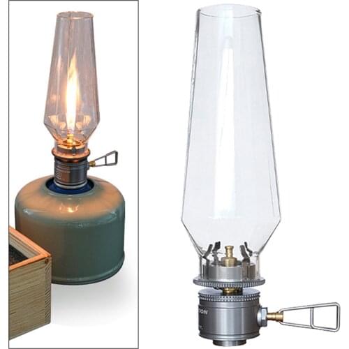 Gas Lantern Lamp Portable Tent Light Butane Gas Light Outdoor Use for Camping Picnic Hiking Glass Mantle