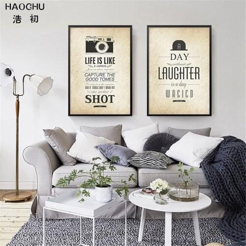 HAOCHU English Catchphrase Quotes WALL ART Mural Canvas Painting Wall Painting poster NEW YEAR Christmas decorations for home
