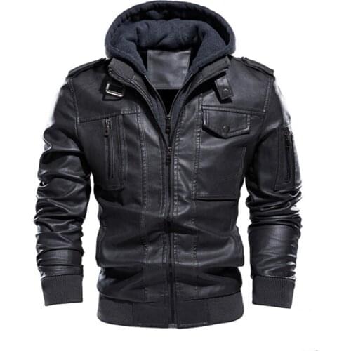 New Mens Motorcycle Leather Jackets Autumn Winter Vintage Mens Leather Jackets Coats Fashion Biker Jacket Brand Clothing
