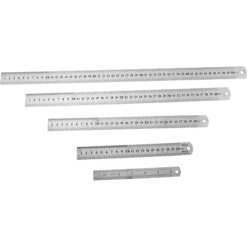 Stainless Steel Metal Rulers Metric Straight Rule Precision Scale Double Sided Measuring Stationery Drafting Tools