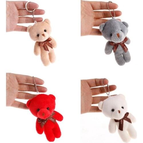 Mini Rabbit Plush Stuffed Baby Toy Dolls Lovely Mini Plush Bear Stuffed Cartoon Animal Cute Key Chain Pendant Soft Toy