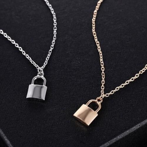 Layered Chain Necklace Neck Chains Lock Pendant Jewelry for Women Punk Choker Padlock Goth Jewelry Grunge Accessories Gift