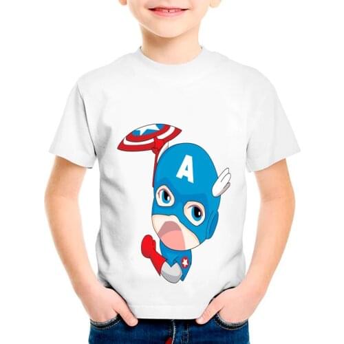 New Summer Childrens T-shirt Cute Q Version Boy Girl T-shirt Childrens Disney Gift Cartoon Hero Clothes Baby Cartoon T-shirt