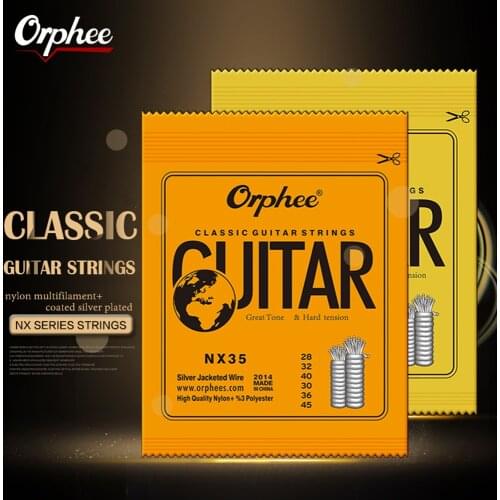 Orphee 6Pcs/Set Classical Guitar Strings Nylon Silver Plated Wire Hard/Normal Tension With Original Retail Package NX35/NX36