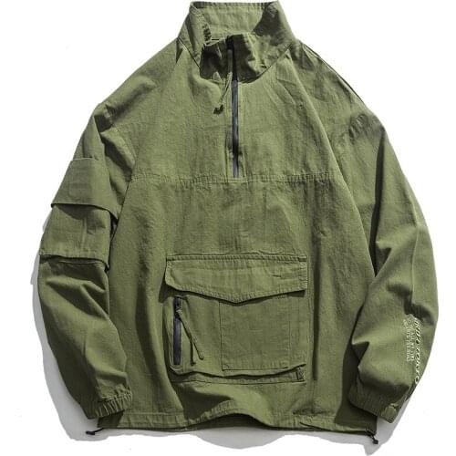 Autumn New Pullover Military Style Embroidered Loose Jacket Outdoor Trekking Camping Tooling Climbing T-shirt Overalls Hiking