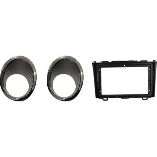 Front Bumper Fog Light Trim Rim Lamp Cover Cap Reflective Sticker with Car Radio Fascias Stereo Panel Dashboard Kit