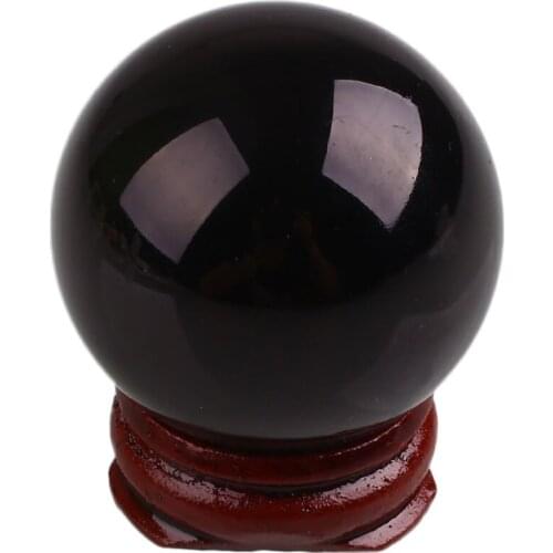 Stand Obsidian Crystal Ball Office Healing Creative Feng Shui Living Room Natural Ornament Bedroom Home Decor Livingroom Black