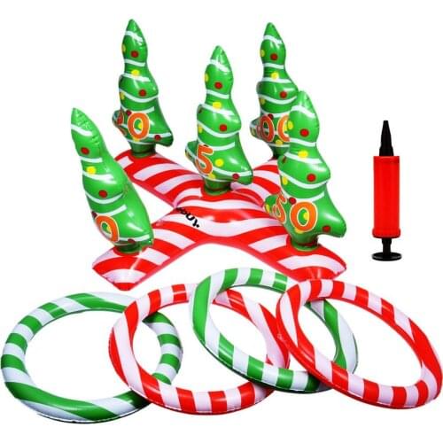 Christmas Tree Inflatable Pool Ring Toss Game Funny Floating Ring Toy New Party Summer Beach Outdoor Swimming Pool Accessories