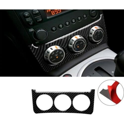Carbon Fiber Interior Air Conditioning Knob Panel Trim Cover Decoration Sticker Frame Trim For Nissan 350Z 2003 - 06 07 08 2009