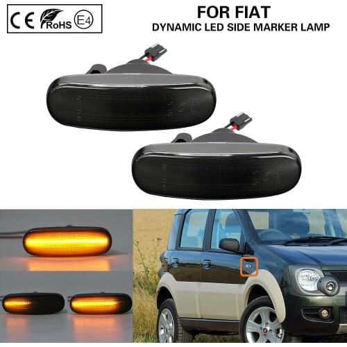 For Fiat Panda Punto Evo Hatchback Stilo Grande Punto Qubo Idea Linea Multipla LED Dynamic Side Marker Turn Signal Light Blinker