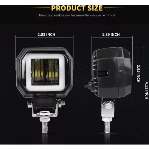 Motorcycle Spotlights headlights 12v 20w motorbike Work Light LED Angel Eyes for Lampu Motor Spotlights Driving Pods Off-road