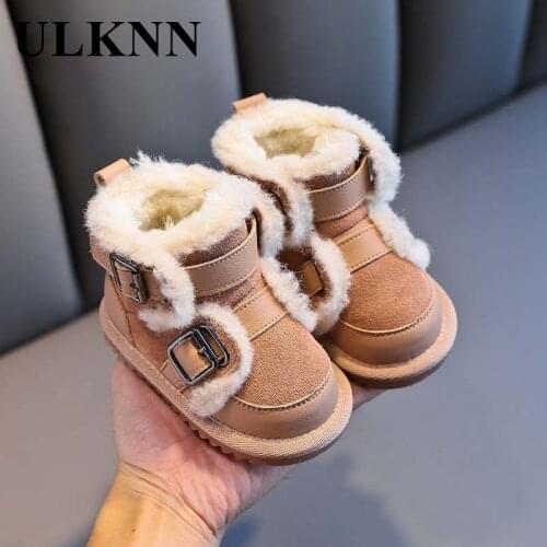 ULKNN Baby Snow boots Soft-soled Toddler Shoes 1-3 Years Old Boys Kids Cotton Plus Velvet Thickening Winter Girl Warm Footwear