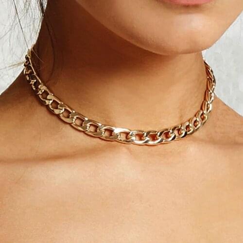 Fashion 37cm Link Chain Choker Necklace For Women Charm Necklace Collares Jewelry