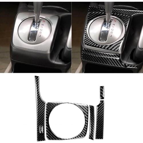 1 Set Manual Gear Stick Stickers Strong Adhesion Wear-resistant Carbon Fiber Easy Install Car Interior Stickers Right Hand Drive