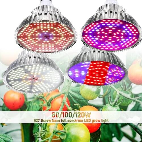 1PCS E27 30W 50W 80W 100W Full Spectrum LED Plant Grow Light LED Horticulture Grow Lamp for Garden Flowering Hydroponics System