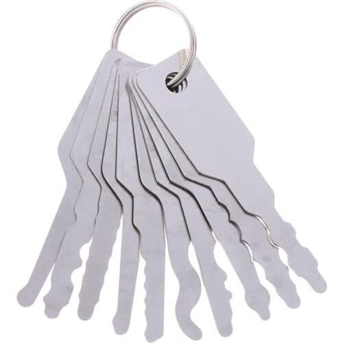 10PCS New Stainless Steel Jiggler Keys Dual Sided Car Unlocking Lock Opening Repair Kits