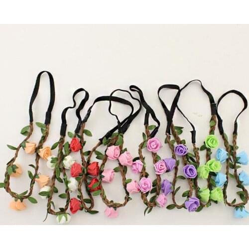 10pcs/lot Women Headbands With PE Rose Flowers Hair band More Colors Handbands For Bride Wedding Wear