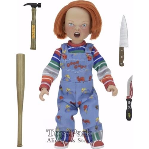 100% Original NECA Reel Toys Series 5" CHUCKY Good Guys Retro Clothed Action Figure Childs Play Doll Collectible Gift 8" Scale