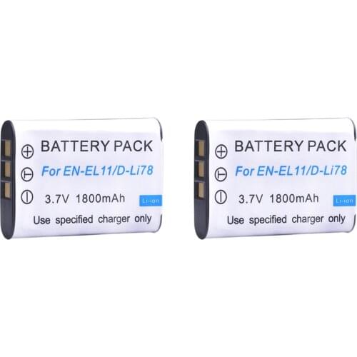 EN-EL11 1800mAh EN EL11 D-Li78 NP-BY1 NP BY1 Battery for Nikon Coolpix S550 S560 Pentax M50 W60 W80 V20 Sony HDR-AZ1 AZ1V AZ1
