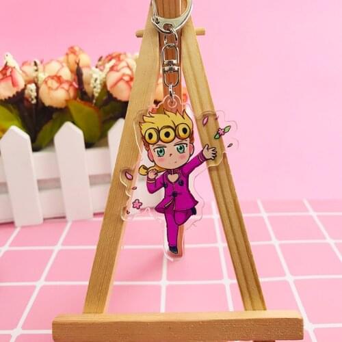 Anime Jojo Bizarre Adventure Keychain Cosplay Prop Accessories Key Ring Jewelry Pendant
