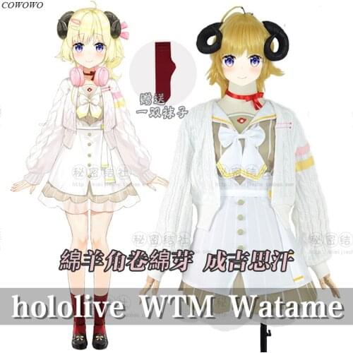 Anime! Vtuber Hololive Tsunomaki Watame Battle Suit Lovely Uniform Cosplay Costume Halloween Party Role Play Outfit 2021 NEW