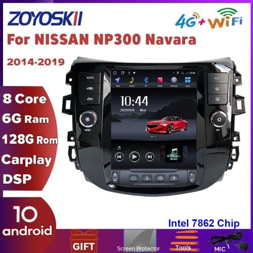 ZOYOSKII Android 10 10.4" vertical screen Tesla style CAR Stereo radio GPS navigation player For NISSAN NP300 Navara 2014-2019