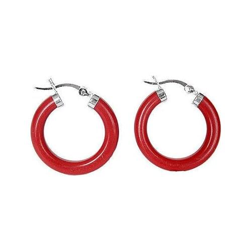 Brinco wedding brincos moda pendientes earring Natural Green GEM Gems 925 Sterling 30mm Ring Hoop Pierced Earrings