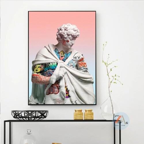 Sculpture David Canvas Art Poster Graffiti Art David Canvas Painting on Wall Street Art Painting Wall Decor