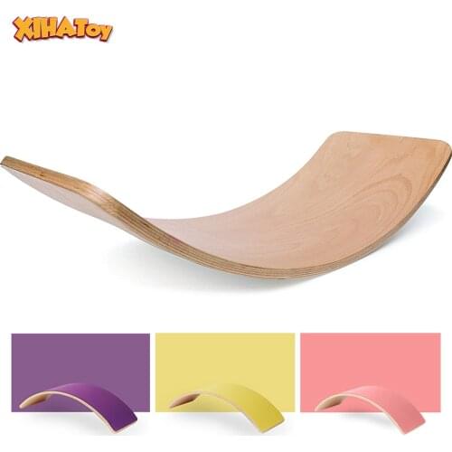 Wooden Balance Board Children Curved Seesaw Yoga Fitness Equipment Baby Indoor Toys Kids Outdoor Sports