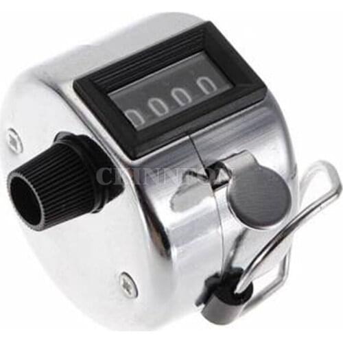 DHL 200PCS Digital Hand Held Tally Clicker Counter 4 Digit Number Clicker Golf Chrome