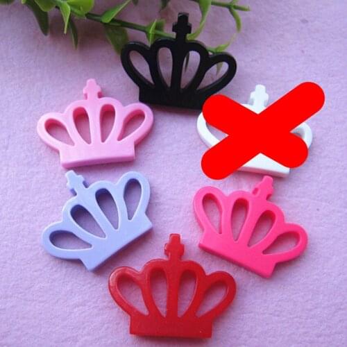 For Diy Decoration 24pcs 35*27mm Hot And Kawaii Flat Back Cabochons Resin Crown